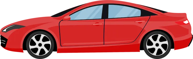 Illustration of a small sedan form factor vehicle